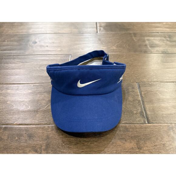 Nike Golf Mens Blue SQ One Adjustable Strapback Visor Hat One Size Fits All Cap - Picture 2 of 8